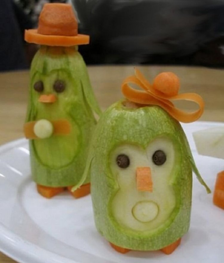 Пингвины из кабачков