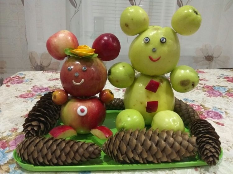 Поделки из яблок - фото