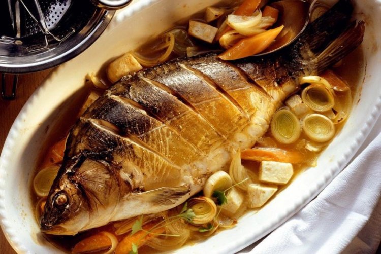 Запеченный карп в пиве