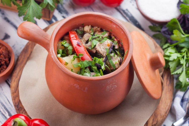 Чанахи с солеными огурцами