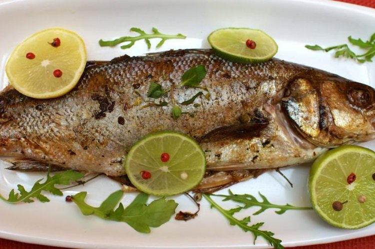 Мятный сибас в духовке