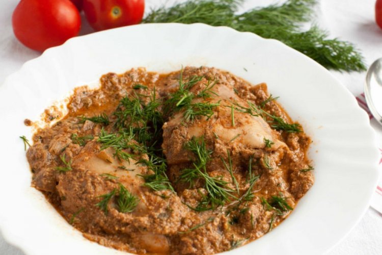 Чахохбили с грецкими орехами