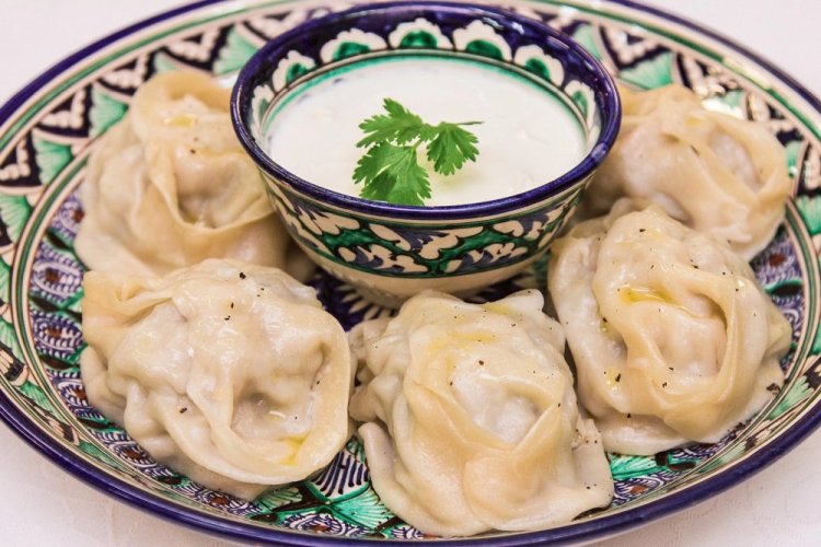 Узбекские манты с говядиной и тыквой