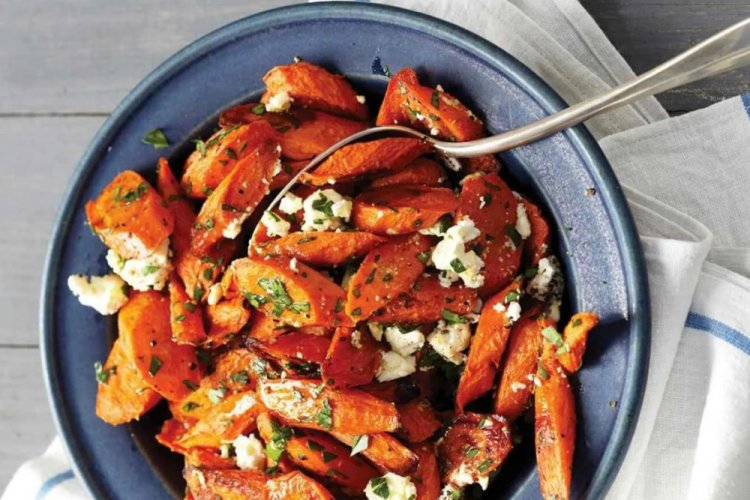 Батат с морковью и фетой в духовке