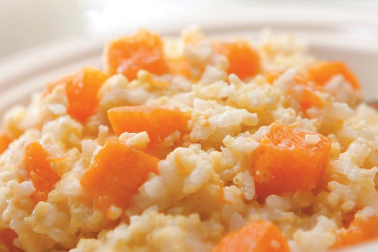 Рисовая каша с тыквой на молоке без сахара