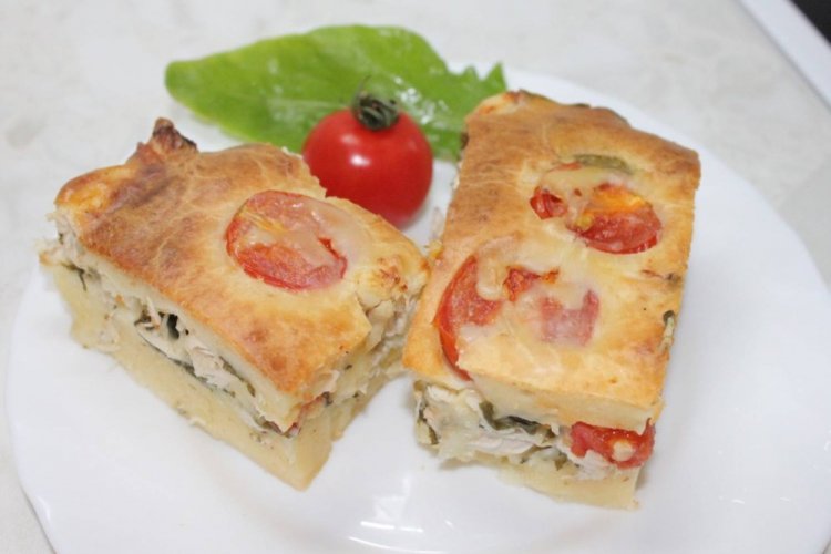 Заливной куриный пирог