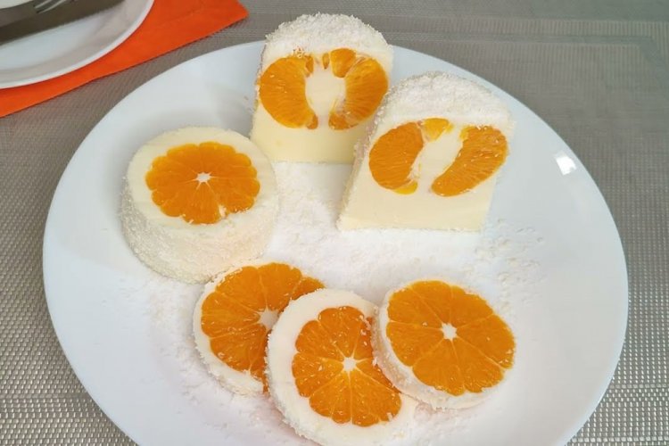 Йогуртовое желе с мандаринами