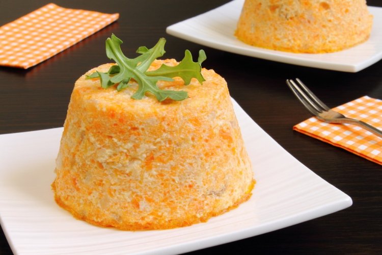 Морковно-творожный пудинг