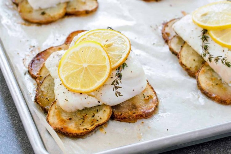 Палтус с картошкой в духовке