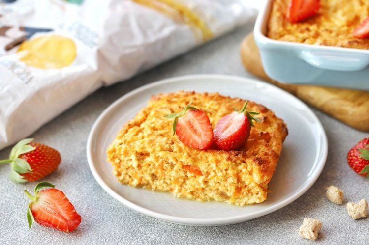 Морковная запеканка с творогом