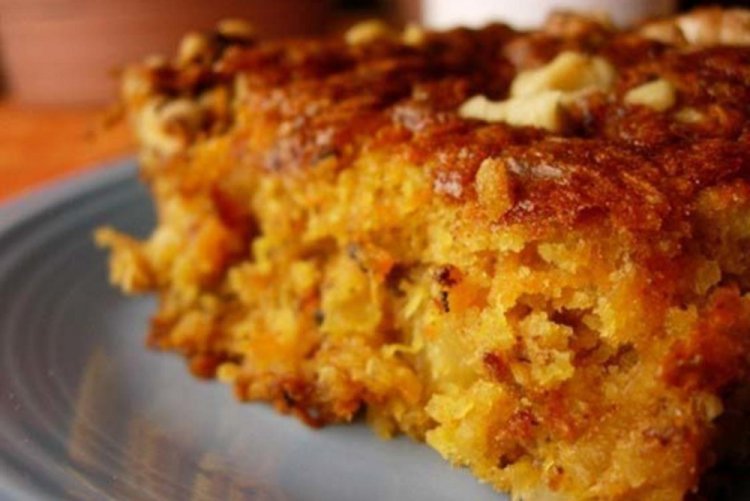Морковная запеканка с орехами