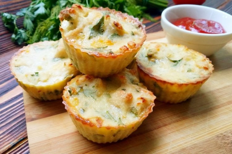 Маффины с курицей и сыром