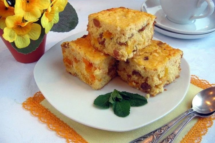 Запеканка из тыквы с рисом и сухофруктами