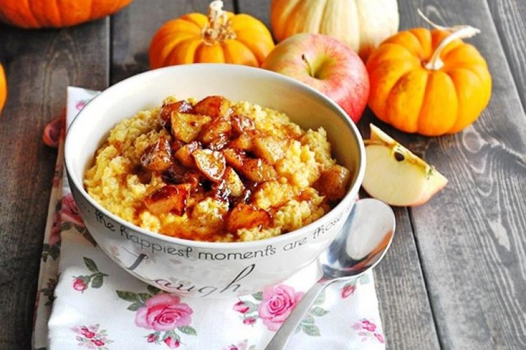 Пшенная каша с тыквой и яблоками в мультиварке