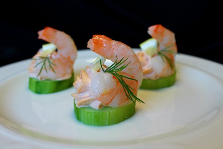 Канапе с креветками без хлеба