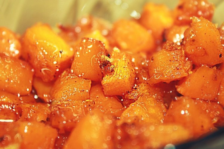 Тыква кусочками в сахарной глазури