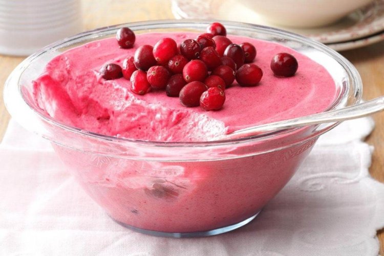 Творожный мусс с клюквой