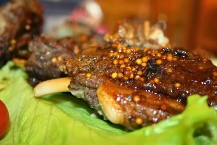 Свиные ребрышки с горчицей в рукаве в духовке