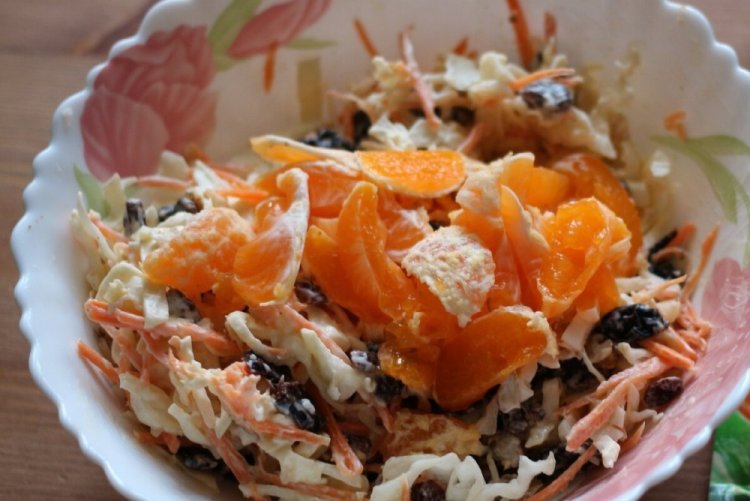 ПП салат с мандаринами и редькой