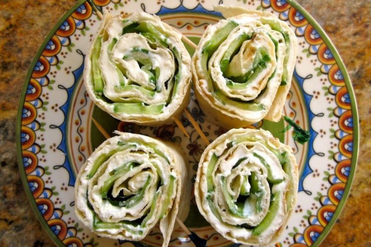 Рулетики с авокадо и ветчиной