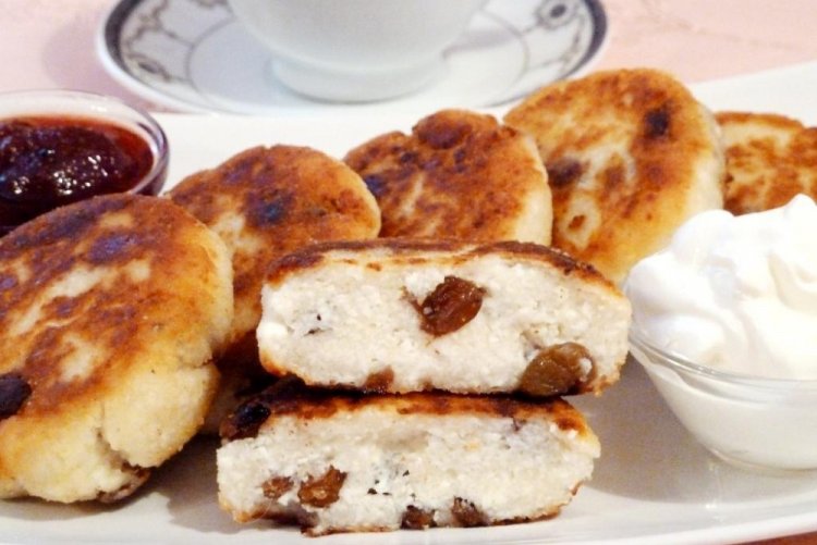 Сырники с изюмом и рисовой мукой