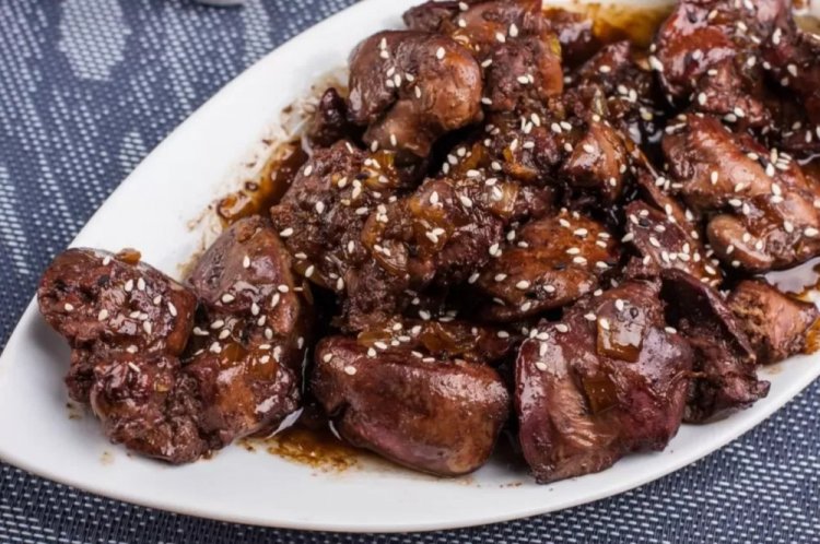 Куриная печень с медом и соевым соусом