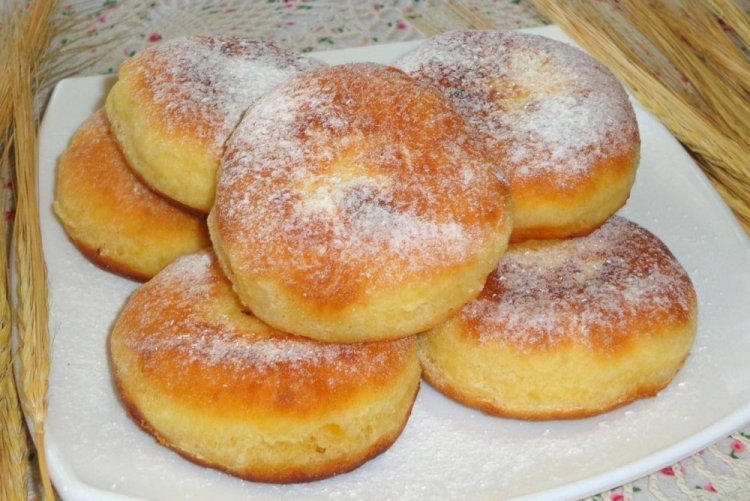 Пышки на кефире на сковороде