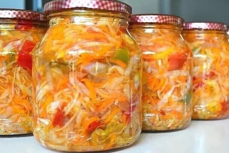 Капуста с болгарским перцем на зиму