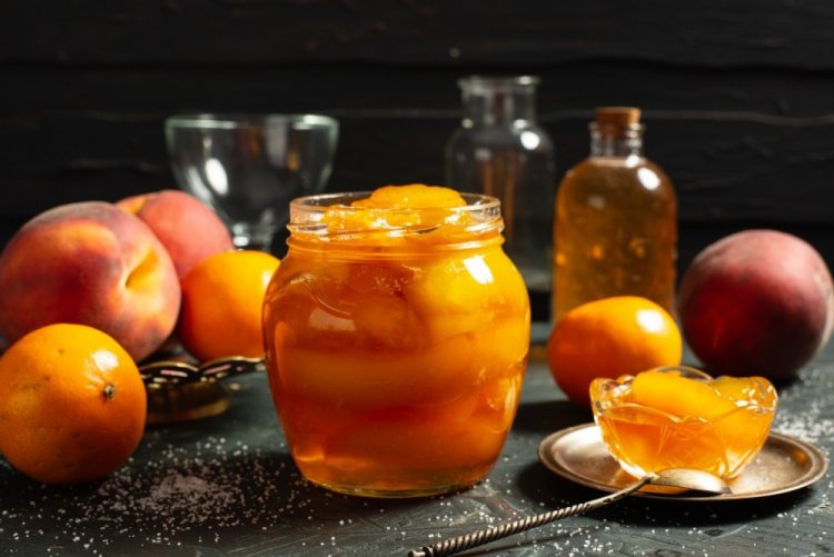 Персики с апельсинами в сиропе