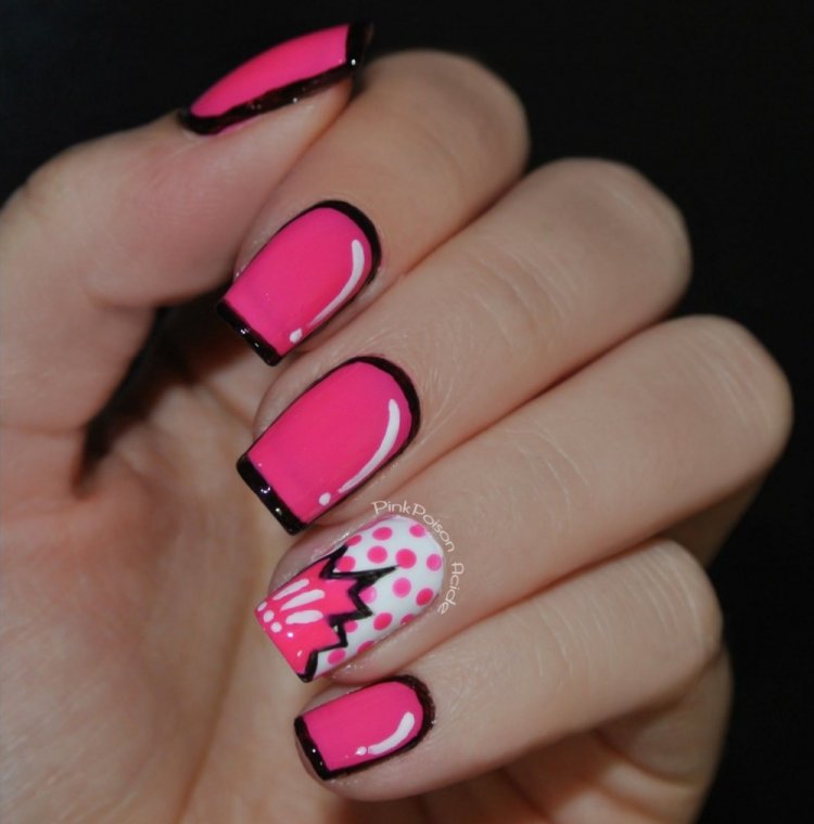 Маникюр в стиле комиксов