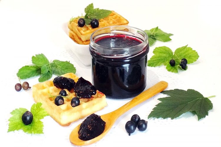 Желе из черной смородины с ванилью