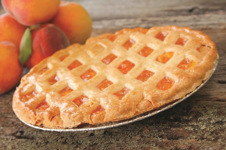 Пирог с персиками из слоеного теста