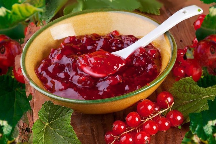 Густой соус из красной смородины с косточками