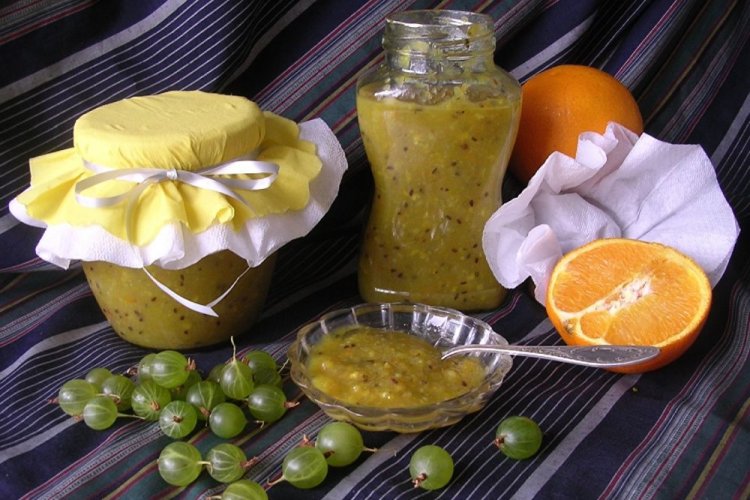 Джем из крыжовника и апельсинов без сахара