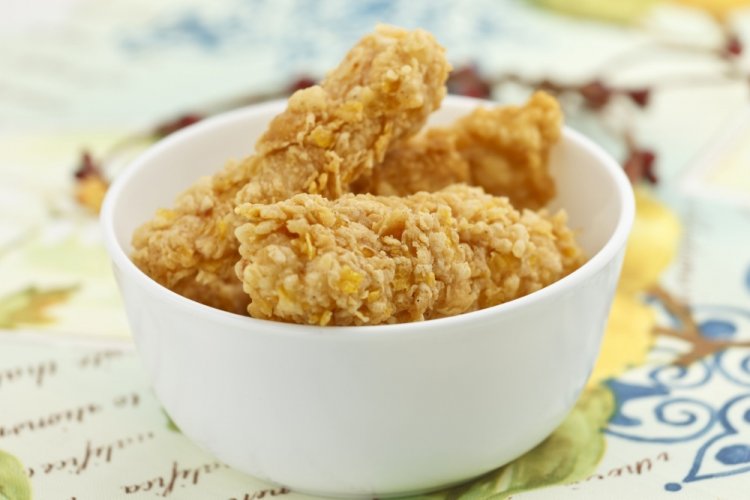 Куриные стрипсы в овсяных хлопьях