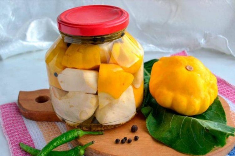 Маринованные патиссоны кусочками на зиму