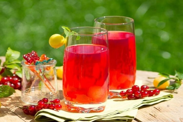 Морс из красной смородины и алычи