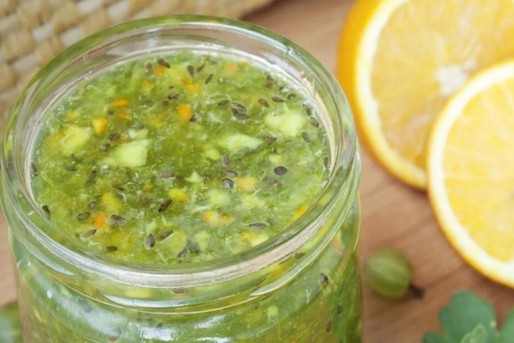 Конфитюр из крыжовника с апельсинами и лимоном