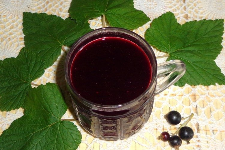 Сок из черной смородины с апельсином на зиму