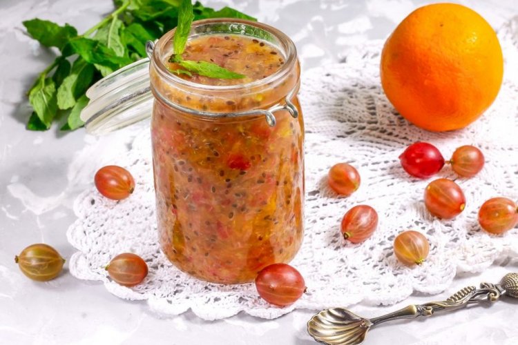 Желе из крыжовника с апельсинами на зиму