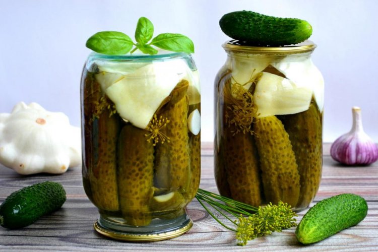 Огурцы с патиссонами на зиму