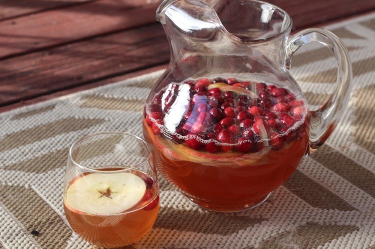 Компот из клюквы и яблок на зиму