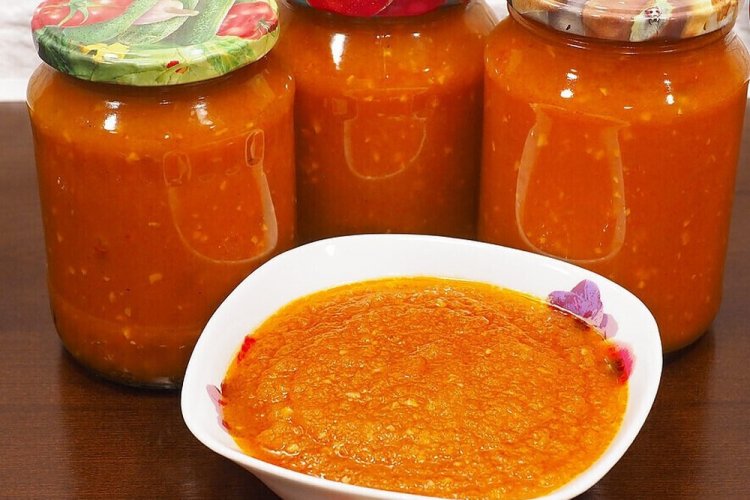 Икра из патиссонов с томатным соком