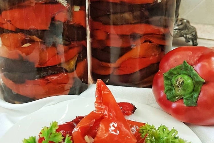 Маринованный перец с баклажанами на зиму