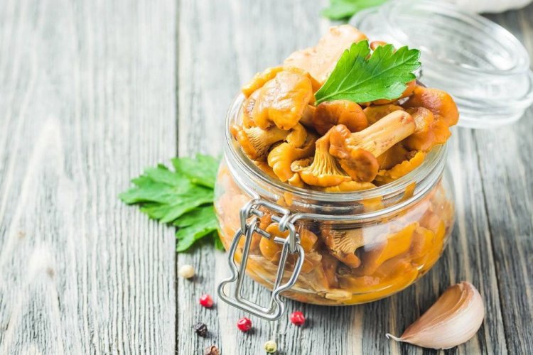 Маринованные лисички с лимонной кислотой и чесноком