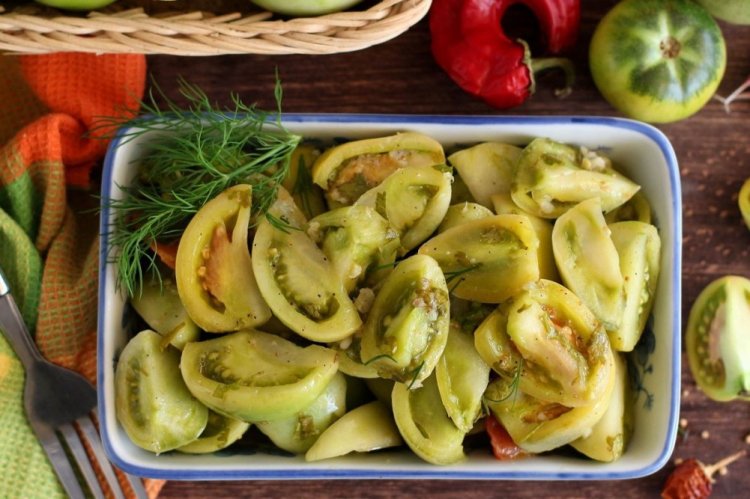 Зеленые помидоры с лимонной кислотой на зиму