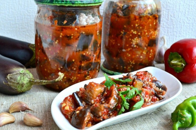 Грузинская закуска из баклажанов на зиму