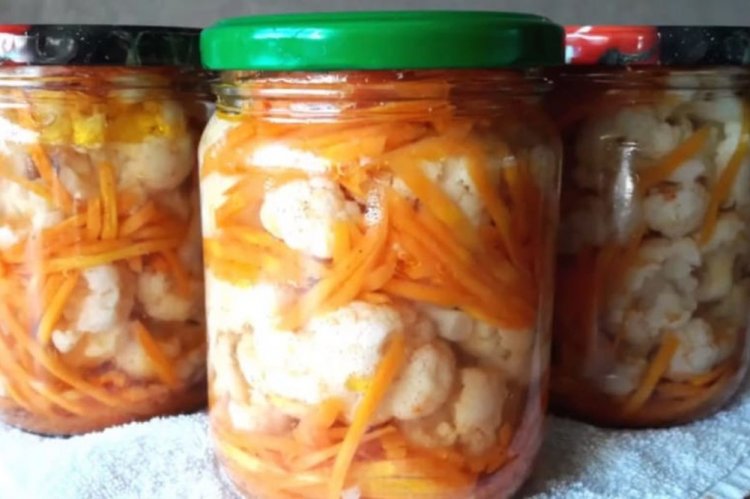 Салат из цветной капусты с фасолью