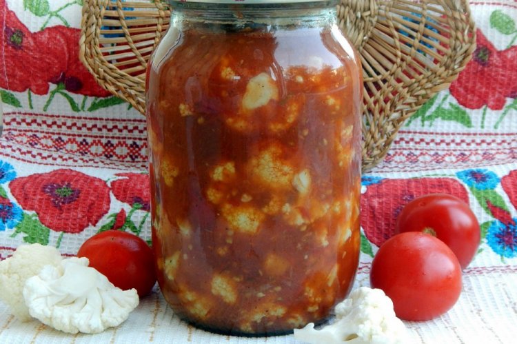 Салат из цветной капусты со стручковой фасолью