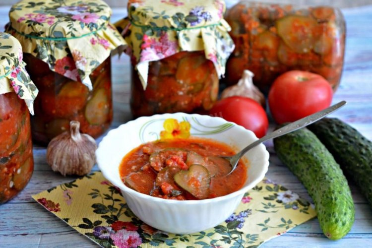 Салат «Тещин язык» из огурцов на зиму